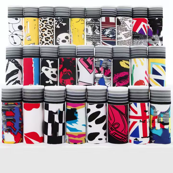 2025 Boxers de seda para hombre de 10 piezas con interesantes diseños de leche, transpirabilidad de alta calidad, secado fresco y rápido, talla XXL y varios colores - 1