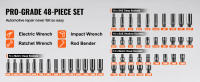 SucceBuy Juego de llaves de impacto de 1/4", 48 piezas profundas y poco profundas SAE 3/16"-9/16" y métricas 4-15 mm, acero de aleación Cr-Mo de 6 puntos - details 1