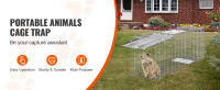 SucceBuy Trampa para jaula de animales vivos, trampa plegable de hierro galvanizado para gatos callejeros, conejos, ardillas, mapaches, marmotas, zarigüeyas - details 0