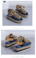 2025 ¡Novedades transfronterizas! Sandalias de plataforma de talla grande para mujer, correa de tobillo, cuerda de cáñamo, plataforma de Punta abierta, zapatos de mujer romanos Casuales - details 16
