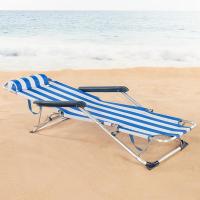 Plegable y reclinable Azul con cojín, 2 Posiciones, Aluminio y textileno, Medidas 47x95x75 cm , Peso máx. 110 Kg, Tumbonas Plegables para Playa, terraza y Camping (62300) - details 10