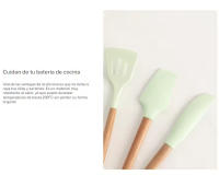 Set de utensilios de cocina de silicona y madera - details 4