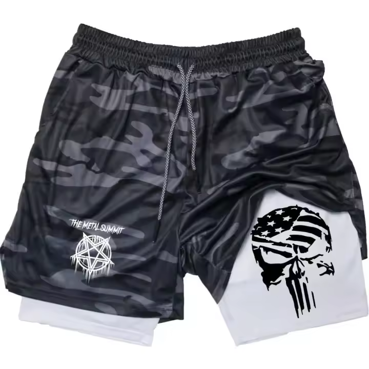 Pantalones Cortos de Gimnasio de Doble Capa para Hombres Entrenamiento Multiuso Secado Rápido - 1
