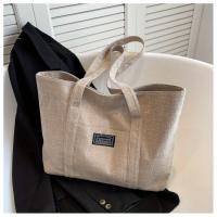 Bolso de mano de tela de cáñamo para mujer, bolso de hombro espacioso, bolso de mensajero versátil con cierre de cremallera, con múltiples bolsillos, para lavar a mano o limpiar en seco - details 25