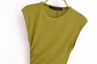 Vestido Midi Cortado Verde para Mujer OUWU Vestido Largo Sin Mangas para Primavera y Verano - details 2