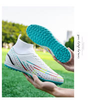 Zapatos de fútbol transpirables de tobillo alto para hombre, botas de fútbol de entrenamiento profesional al aire libre, antideslizantes, ligeras - details 20