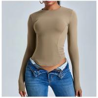 Fishbone Line Camiseta deportiva informal de manga larga para mujer, para Yoga, correr, gimnasio, ajustada, con cuello redondo, Top de entrenamiento - details 5