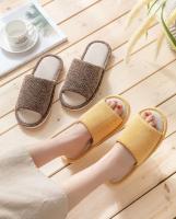 Zapatillas de lino de algodón para mujer, antideslizantes, para interior, acoplador para el hogar, plataforma de primavera y otoño, suelo de fondo suave durante todo el año - details 0