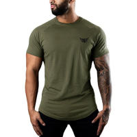 Camiseta transpirable de algodón para hombre, Camiseta con estampado sólido de 0 Cuello, manga corta, informal, culturismo, entrenamiento deportivo, Verano - details 7