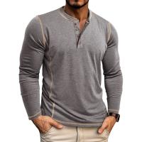 Sudadera de hombre Camiseta de manga larga de hombre Camisa Henley de hombre Top de cuatro botones - details 4