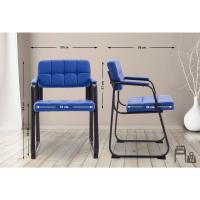 B Tapizada En Cuero Sintético I Silla De Espera con Reposabrazos I Silla Confidente con Base De Metal I Color:, Color:Negro - details 53