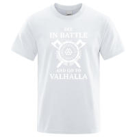 Camiseta de hombre con estampado vikingo, eslogan "Die in battle, go to Valhalla", ropa de marca, estilo hip-hop, verano, talla grande - details 9