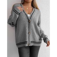 Punto con cuello en V de estilo coreano para mujer, corte holgado, moda primavera otoño, ropa informal - details 19