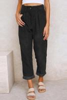 Pantalones elásticos coreanos cómodos originales de mujer Pana Lisa de pierna recta sueltos de Otoño Invierno - details 1