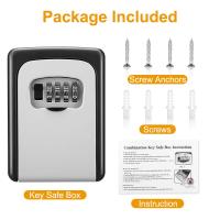 Caja de llave de seguridad con contraseña, caja de código de llave impermeable, caja de bloqueo de llave de aluminio montada en la pared - details 6