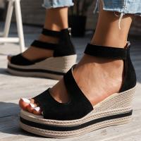 Sandalias de cuña de verano para mujer, zapatos de moda Cómodo tacón alto ligero - details 5
