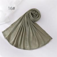 18 colores liso suave fino poliéster Hijabs mujeres largo musulmán chal bufanda turbante envolturas para la cabeza señora islámico 170*70Cm - details 25