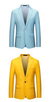 Blazer de Negocios Delgado para Hombres Colores de Caramelo Traje de Forma Casual para Oficina y Club Social - details 20