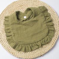 Babero de gasa para niños y niñas, algodón puro, color caramelo, cómodo babero para Saliva, toalla de Saliva de encaje de color sólido para bebé, productos para bebé - details 12