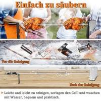 UISEBRT-brocha para barbacoa con motor de 220-240 V, acero inoxidable giratorio para barbacoa de gas y asador - details 2