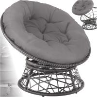 Muebles Jardín Exterior Resistentes a Intemperie, Sillón para Conjunto Jardín Exterior, Cojín Grande y Mullido, Altura Ajustable - Gris - details 0