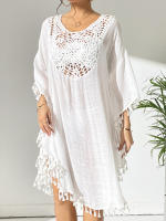 Vestido playero de talla grande para mujer, suave, de ganchillo, falda envolvente para bikini, para trajes de baño, tallas extendidas, elementos esenciales para vacaciones - details 8