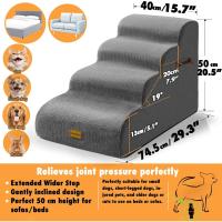 Escalones Gimars para Perros Extra Anchos y Estables de Espuma de Alta Densidad 30D para Sofá, Camas Altas, Escalera para Mascotas Adecuada para Perros pequeños y medianos, Escalones Antideslizantes - details 1