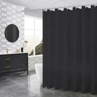 Cortinas de ducha de Color blanco, visillo de partición de tela de poliéster, impermeable, grueso, Color sólido, accesorios de baño para el hogar - details 10
