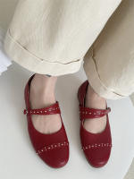Nuevo nicho retro, cabeza redonda japonesa, zapatos individuales de suela plana, hebilla de una palabra grabada, zapatos individuales Mary Jane - details 8