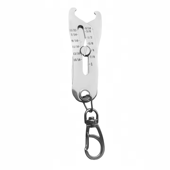 Llavero portátil con comprobador de tamaño de rosca preciso, buscador de tamaño de perno, llavero, identificador de calibre de rosca de tuerca y perno - 1