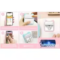 mini photo printer for iphone android portable thermal photo printer for gift study notes work photo picture memo details 1