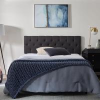 Cabecero tapizado – Cabecero de cama doble – Altura ajustable de 85 a 115 cm, capitoné de diamantes, perla/blanco - details 23
