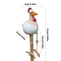 Estatua de Resina de Pollo con Ojos Grandes Adorno de Valla de Jardín Arte de Carpintería Única - details 10