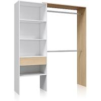 Armario Vestidor Reversible 4 Baldosas y Cajón Acabado en Blanco Artik y Roble - details 6