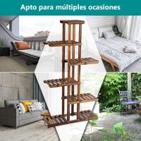 Estantería de 6 Niveles para Plantas de Madera Soporte Interior para Macetas - details 7