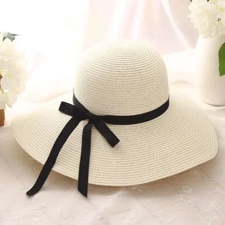 Gorra de Playa con Protección UV de Verano 2018 Gorra de Pana con Borla Ancha para Mujeres - 1