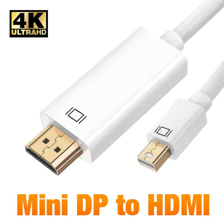 Nephy Adaptador Mini DP a HDMI Cable Convertidor 4K/2K para Macbook Surface Longitud de 1.8m - 1