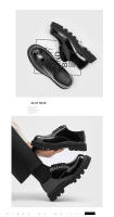 Zapatos derby de suela gruesa con punta cuadrada, zapatos negros de traje casual para jóvenes. - details 12