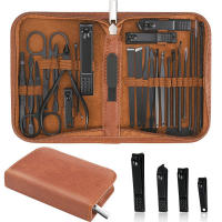Kit de manicura de acero inoxidable de 26 piezas, juego de manicura, cortaúñas profesional, herramientas para el cuidado de las uñas con lujosa estuche de viaje - details 1
