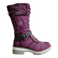 Botas Martin de gran tamaño para mujer, otoño e invierno, comercio exterior, nuevas botas de nieve europeas y americanas, tacón grueso de tubo medio redondo - details 4