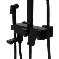 Sistema de ducha de acero inoxidable 304, juego de ducha de lluvia para baño negro, montaje en pared para casas, hoteles, escuelas, Apartamentos - details 12