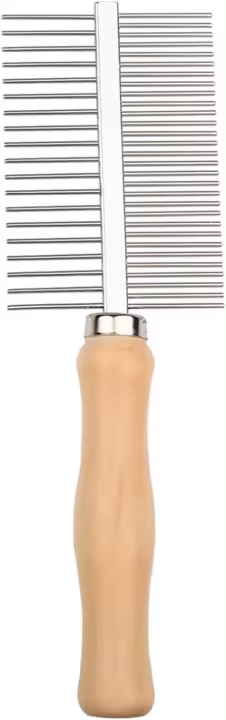 Peine de acero inoxidable para el cuidado de mascotas, peine para perros y gatos, herramienta para desenredar el pelaje de mascotas pequeñas, medianas y grandes (doble fila) - 1