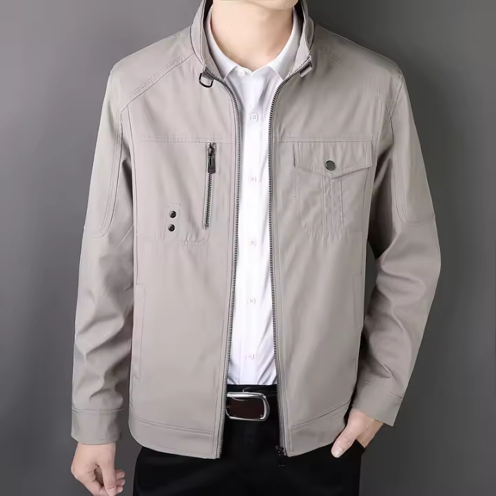 Chaqueta de Primavera Ligera Corte Casual Material de Poliéster Cierre de Cremallera - 1