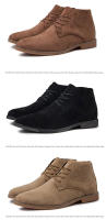 Botas Chelsea de ante para hombre, botines formales de cuero Natural con cremallera y punta estrecha, suela de madera, Color arena - details 1
