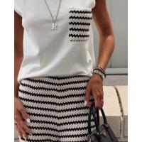 Top sin mangas de punto a rayas con fragancia pequeña de estilo francés para mujer, novedad de verano, elegante, ligero, de alta gama, de lujo - details 3