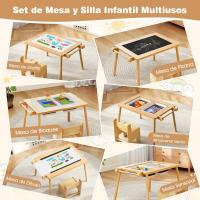 Mesa y Silla Sensorial para Niños de 2-8 Años, Mesa de Actividades Infantil con Silla con Cubos Plegables para Arena/Agua y Rollo de Papel para Jugar, Estudiar y Almacenar - details 5