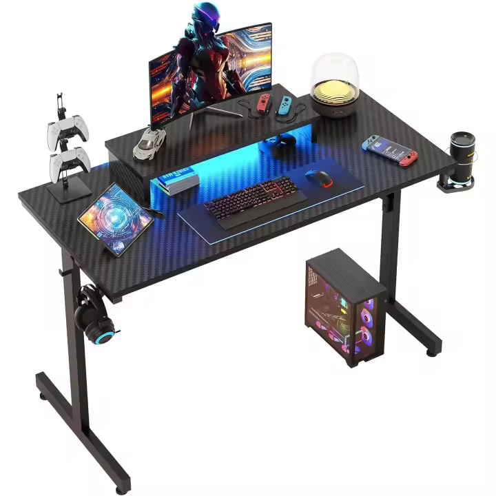 Escritorio de Escritorio LED Soporte de Monitor de Juego con Ganchos para Auriculares - 1