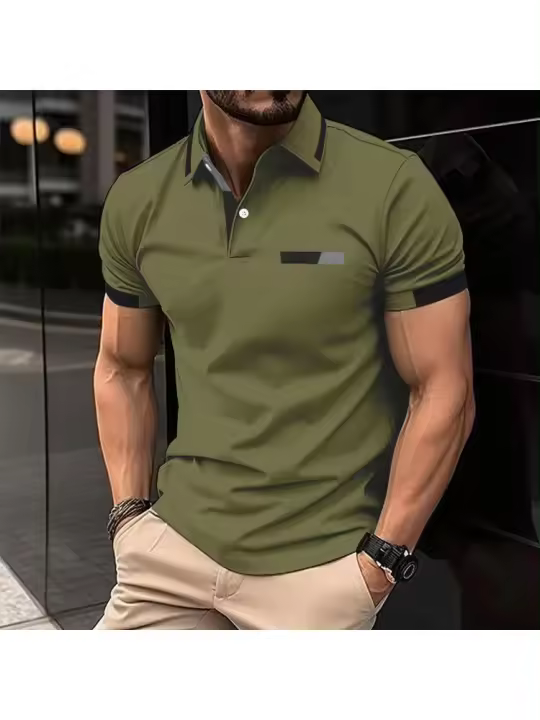 Polo de manga corta para hombre, camisetas informales, tops de verano - 1