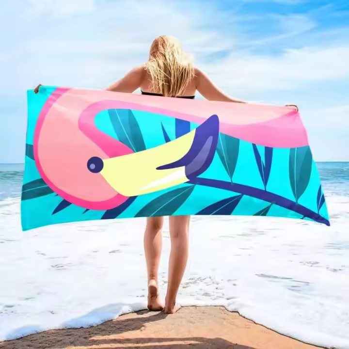 DIZETION Toalla de baño de playa impresa de microfibra absorbente y de secado rápido para Yoga, natación, playa, 70*140CM - 1