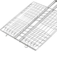 DEOS Parrilla BBQ con mango de madera Parrilla de acero inoxidable 23x23 cm, Ideal para Carnes y Verduras - details 1